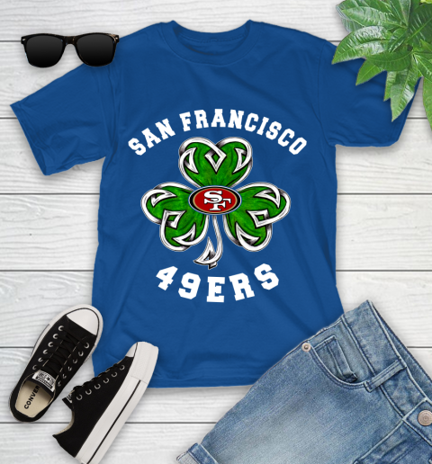 NFL San Francisco 49ers Three Leaf Clover St Patrick's Day Football Sports Youth T-Shirt 12