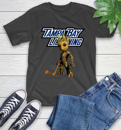 Tampa Bay Lightning NHL Hockey Groot Marvel Guardians Of The Galaxy T-Shirt 2