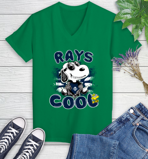 MLB Baseball Tampa Bay Rays Cool Snoopy Shirt Women's V-Neck T-Shirt 4