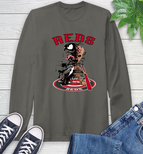 MLB Cincinnati Reds Baseball Venom Groot Guardians Of The Galaxy Long Sleeve T-Shirt 8