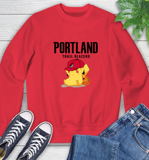 NBA Pikachu Basketball Sports Portland Trail Blazers Sweatshirt 10