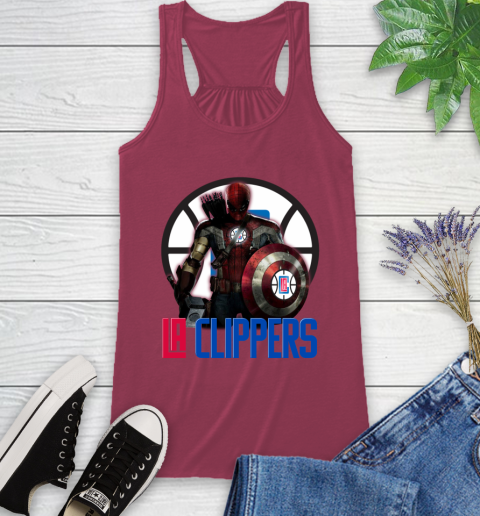 LA Clippers NBA Basketball Captain America Thor Spider Man Hawkeye Avengers Racerback Tank 8