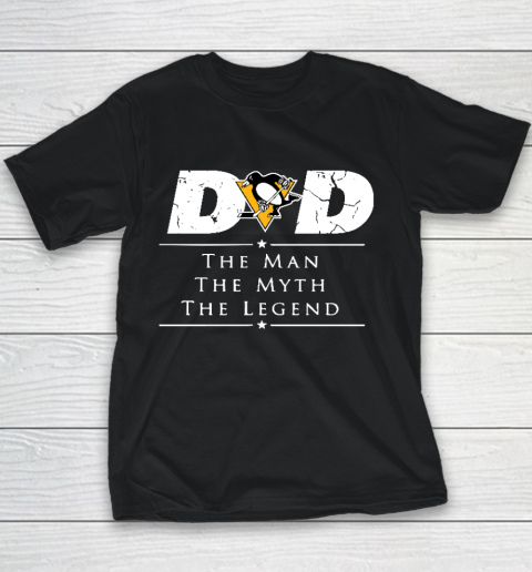 Pittsburgh Penguins NHL Ice Hockey Dad The Man The Myth The Legend Youth T-Shirt