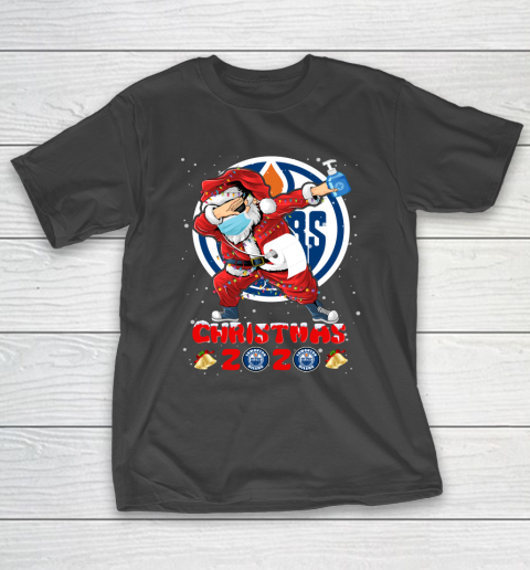 Edmonton Oilers Funny Santa Claus Dabbing Christmas 2020 NHL T-Shirt