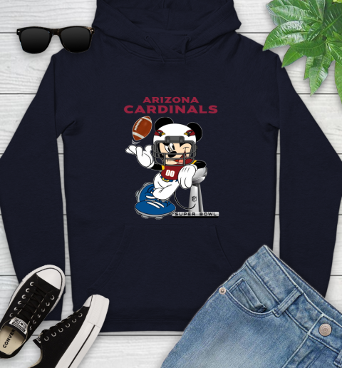 NFL Arizona Cardinals Mickey Mouse Disney Super Bowl Football T Shirt Youth Hoodie 4