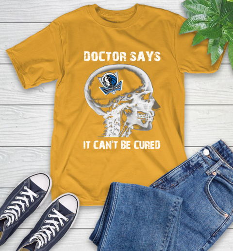 NBA Dallas Mavericks Basketball Skull It Can't Be Cured Shirt T-Shirt - Image 3