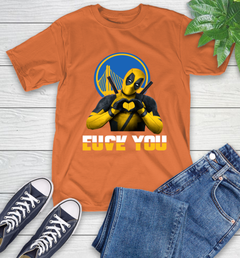 NBA Golden State Warriors Deadpool Love You Fuck You Basketball Sports T-Shirt 4