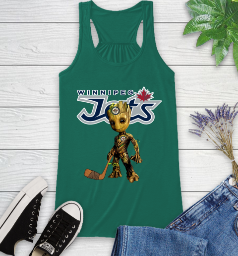 Winnipeg Jets NHL Hockey Groot Marvel Guardians Of The Galaxy Racerback Tank 7