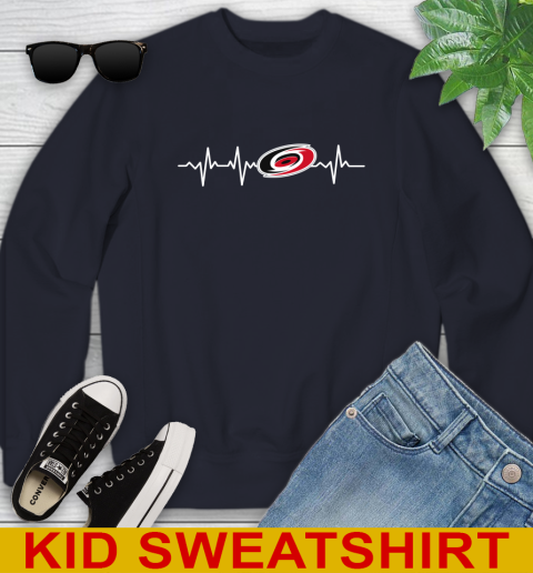Carolina Hurricanes NHL Hockey Heart Beat Shirt Youth Sweatshirt 2