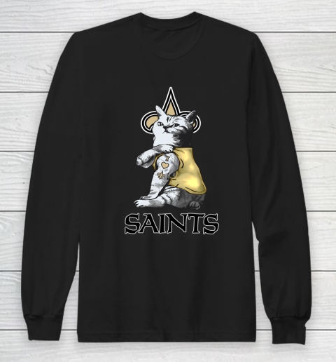 NFL Football My Cat Loves New Orleans Saints Long Sleeve T-Shirt