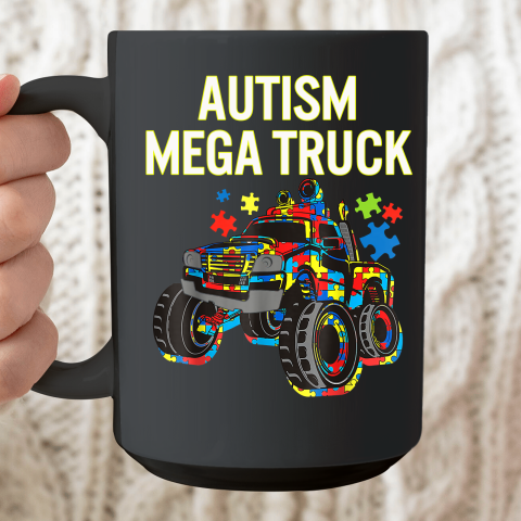 Autism Mega Truck Shirt Monster Truck Autism Awareness Ceramic Mug 15oz