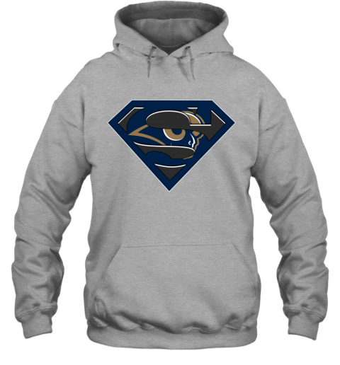 NFL Los Angeles Rams LOGO Superman xpkl nfl los angeles ramslogo superman hoodie 23 front sport grey