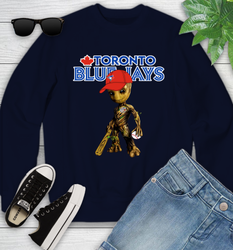 MLB Toronto Blue Jays Groot Guardians Of The Galaxy Baseball Youth Sweatshirt 3