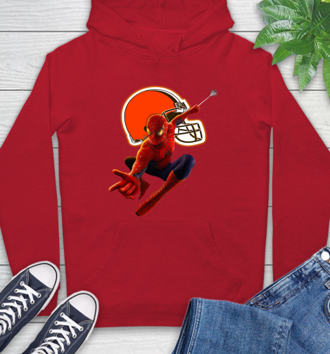 NFL Spider Man Avengers Endgame Football Cleveland Browns Hoodie 10