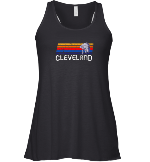 Retro Cleveland Shirt Native American Baseball Skyline Racerback Tank
