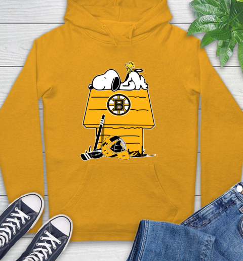 Boston Bruins NHL Hockey Snoopy Woodstock The Peanuts Movie Hoodie 3