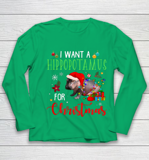 I Want A Hippopotamus For Christmas Hippo Fiona Youth Long Sleeve 4