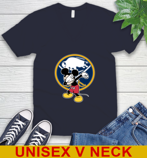 Buffalo Sabres NHL Hockey Dabbing Mickey Disney Sports V-Neck T-Shirt 3