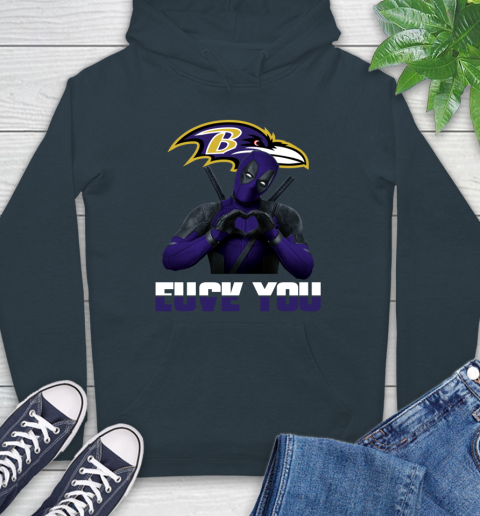 NHL Baltimore Ravens Deadpool Love You Fuck You Football Sports Hoodie 7