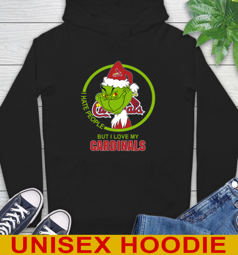 St.Louis Cardinals MLB Christmas Grinch I Hate People But I Love My Favorite Baseball Team Hoodie 2