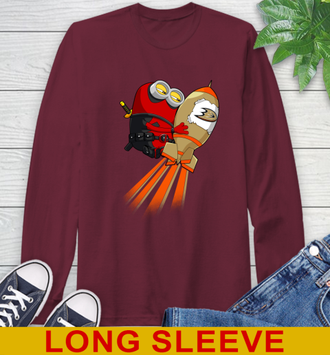 NHL Hockey Anaheim Ducks Deadpool Minion Marvel Shirt Long Sleeve T-Shirt 7