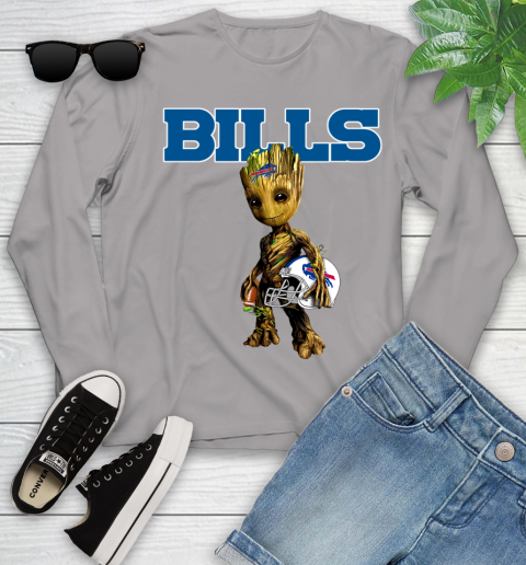 Buffalo Bills NFL Football Groot Marvel Guardians Of The Galaxy Youth Long Sleeve 5