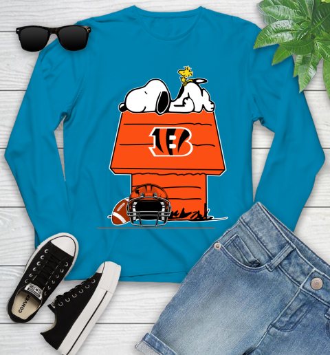 Cincinnati Bengals NFL Football Snoopy Woodstock The Peanuts Movie Youth Long Sleeve 7
