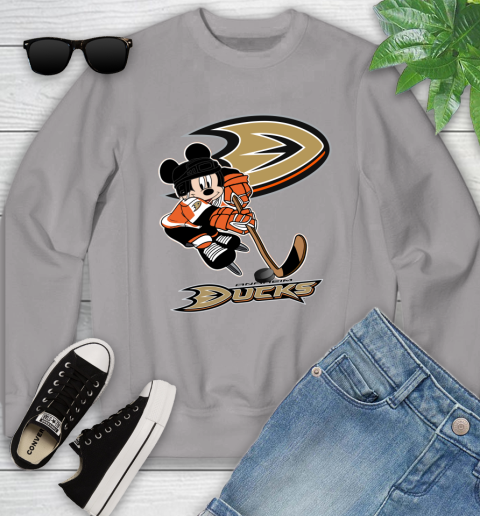 NHL Anaheim Ducks Mickey Mouse Disney Hockey T Shirt Youth Sweatshirt 4