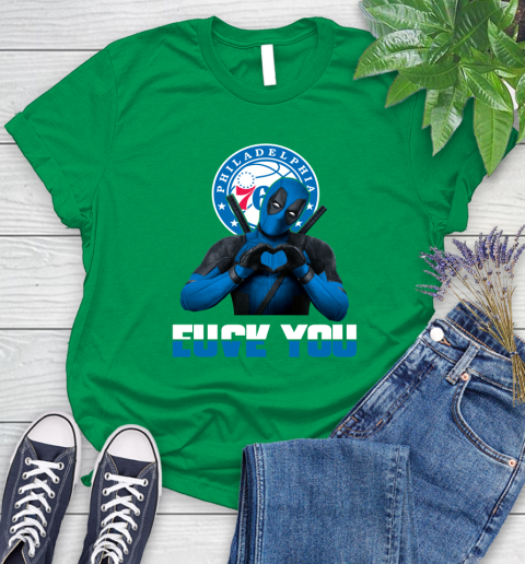 NBA Philadelphia 76ers Deadpool Love You Fuck You Basketball Sports Women's T-Shirt 9