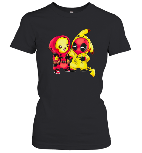 Pikapool Pikachu Pokemon And Deadpool Women T-Shirt