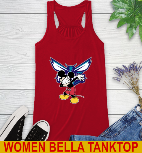 Charlotte Hornets NBA Basketball Dabbing Mickey Disney Sports Racerback Tank 6