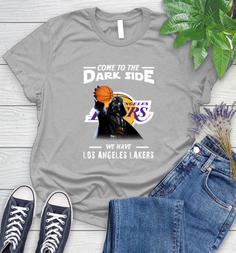 NBA Come To The Dark Side We Have Los Angeles Lakers Star Wars Darth Vader Basketball Women's T-Shirt 5