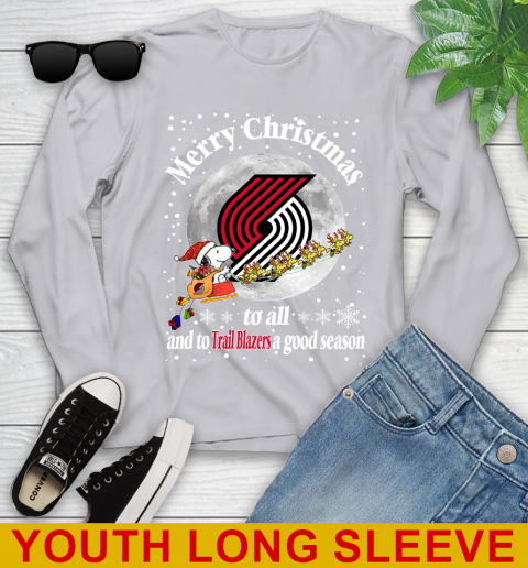 Portland Trail Blazers Merry Christmas To All And To Trail Blazers A Good Season NBA Basketball Sports Youth Long Sleeve 5