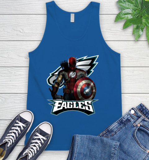 NFL Captain America Thor Spider Man Hawkeye Avengers Endgame Football Philadelphia Eagles Tank Top 5
