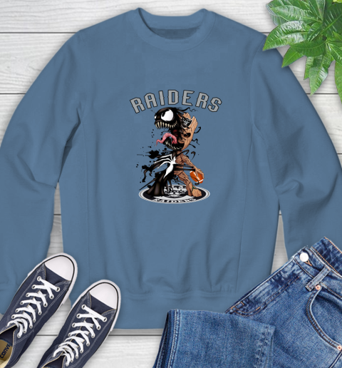 NFL Oakland Raiders Football Venom Groot Guardians Of The Galaxy Sweatshirt 7