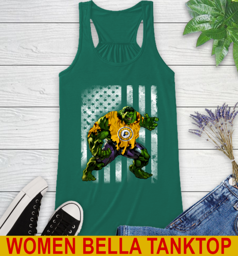 Indiana Pacers Hulk Marvel Avengers NBA Basketball American Flag Racerback Tank 5