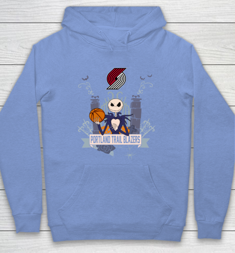 NBA Portland Trail Blazers Basketball Jack Skellington Halloween Hoodie 8