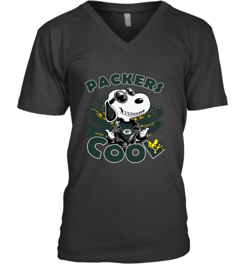 Green Bay Packers Snoopy Joe Cool We're Awesome V-Neck T-Shirt