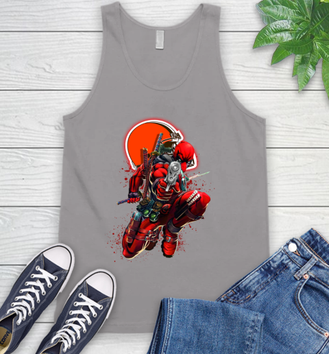 NFL Deadpool Marvel Comics Sports Football Cleveland Browns Tank Top 4
