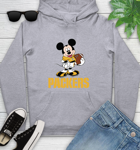 NFL Football Green Bay Packers Cheerful Mickey Mouse Shirt Youth Hoodie 6