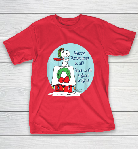 Peanuts Snoopy Merry Christmas and to all Good Night T-Shirt 9
