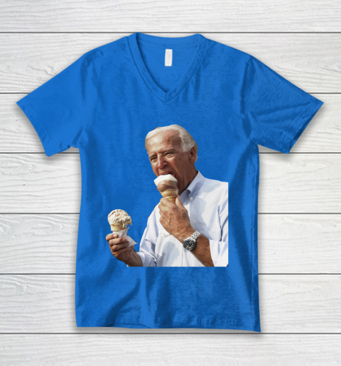 Joe Biden Eating Ice Cream V-Neck T-Shirt 5