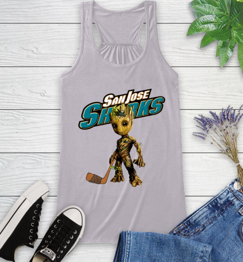 San Jose Sharks NHL Hockey Groot Marvel Guardians Of The Galaxy Racerback Tank 5