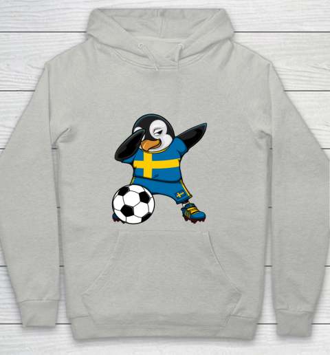 Dabbing Penguin Sweden Soccer Fans Jersey Football Lovers Youth Hoodie