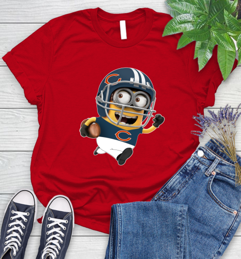 NFL Chicago Bears Minions Disney Football Sports Women's T-Shirt 9