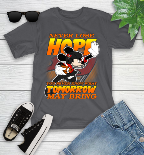 Tampa Bay Buccaneers NFL Football Mickey Disney Never Lose Hope Youth T-Shirt 6