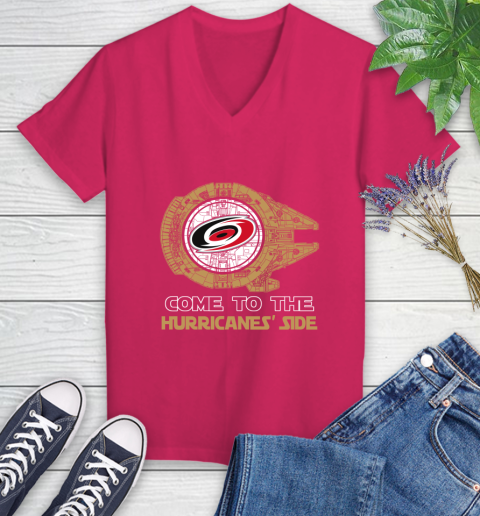 NHL Come To The Carolina Hurricanes Wars Hockey Sports Women's V-Neck T-Shirt 9