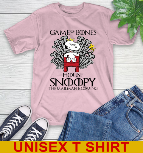 Game of bones house snoopy the mailman is coming tshirt 9
