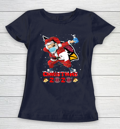 Arizona Cardinals Funny Santa Claus Dabbing Christmas 2020 NFL Women's T-Shirt 2