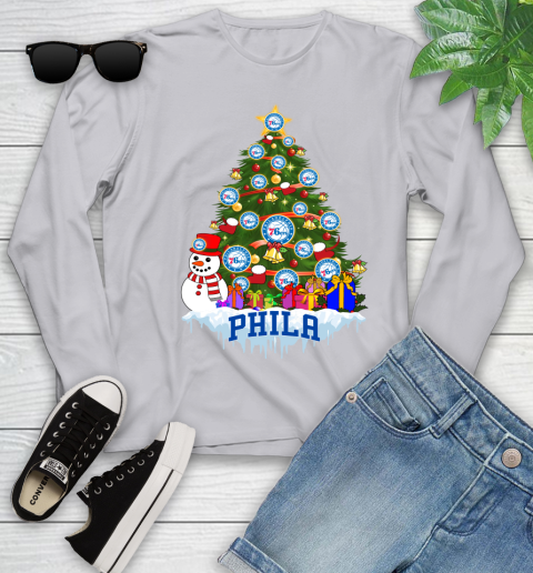 Philadelphia 76ers Merry Christmas NBA Basketball Sports Youth Long Sleeve 5